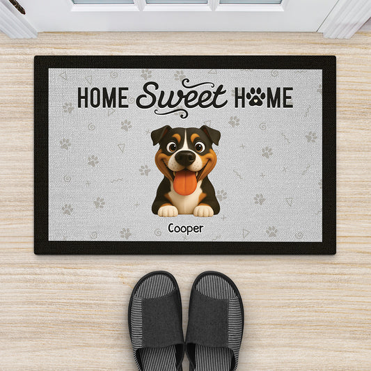 6005DUS2 personalized gifts for dog lovers home sweet home doormat 6005D3VTC