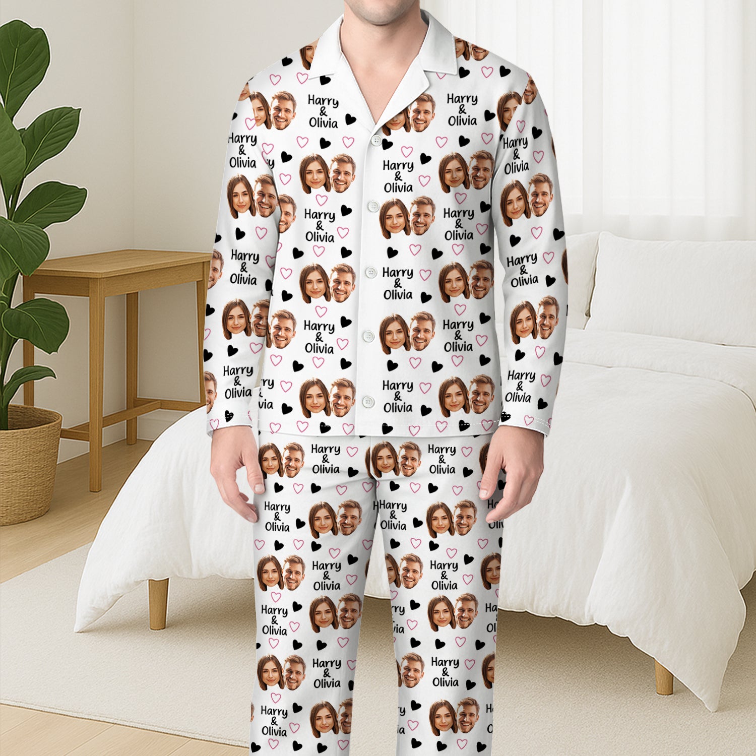 6008VUS3 personalized pajamas with faces matching gifts for couples 6008V8VCG