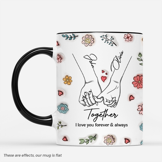 6011MUS2 3d printing effect personalized couple mugs from our first kiss to our last breath_ 6011MTT5G