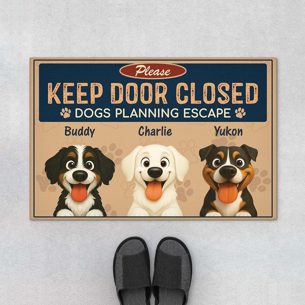 6012DUS1 keep door closed_ doormat personalized gifts for dog lovers 6012DKT5C
