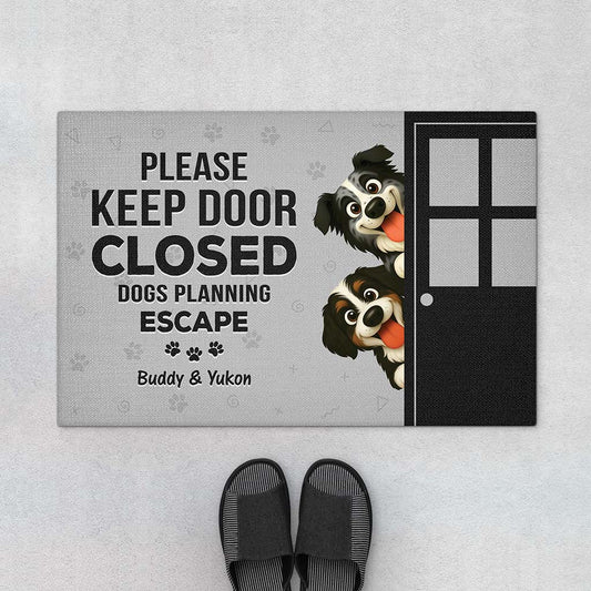 6016DUS1 keep door closed_ doormat personalized gifts for dog owners 6016DKZ5C