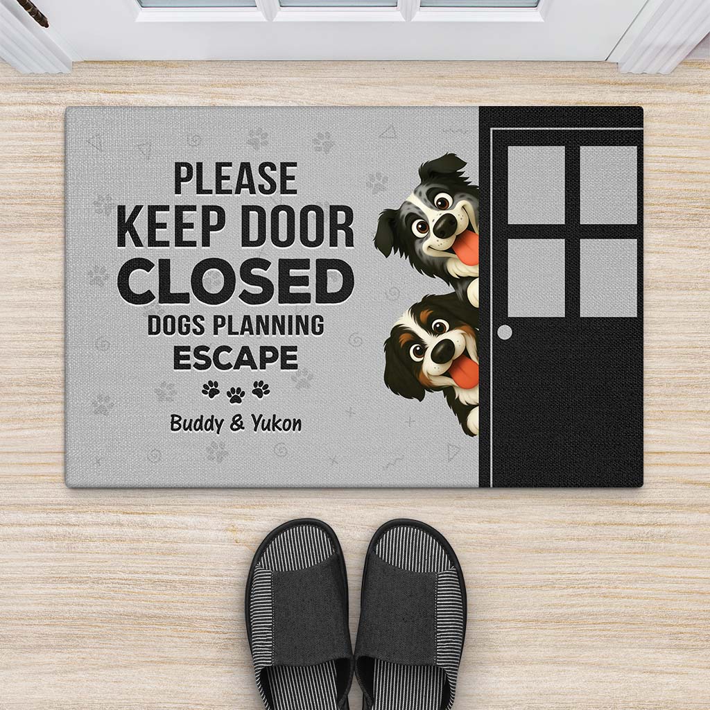 6016DUS2 keep door closed_ doormat personalized gifts for dog owners 6016DKZ5C