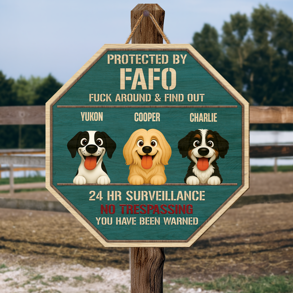 6021QUS2 wooden no trespassing signs personalized gifts for dog lovers 6021QKT5C