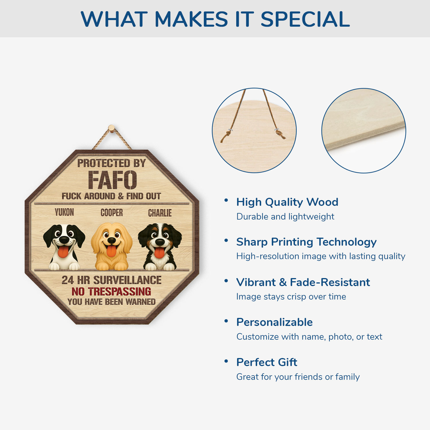 6021QUS4 wooden no trespassing signs personalized gifts for dog lovers 6021QKT5C