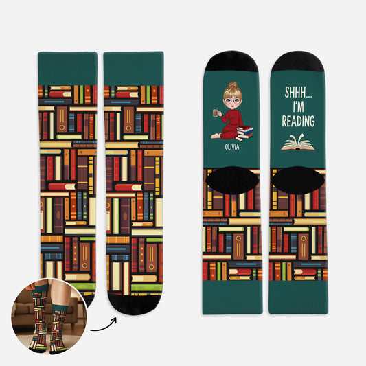 6029JUS1 personalized shhh im reading socks gifts for a book lover 6029J6Q5A_053809c7 eb5a 450f 8a26 8dfe68b92a29