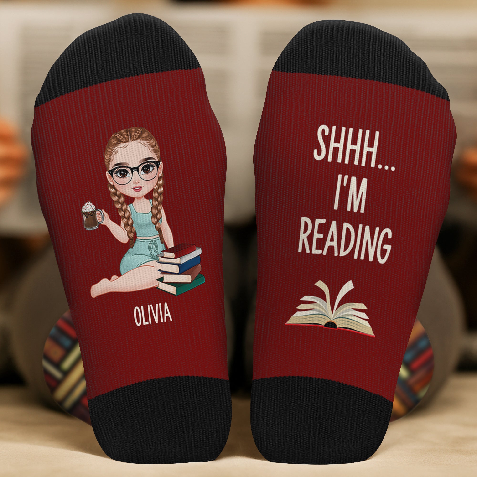 6029JUS2 personalized shhh im reading socks gifts for a book lover 6029J6Q5A_929c4044 ff9f 41be 857b a9bce5a2eea4