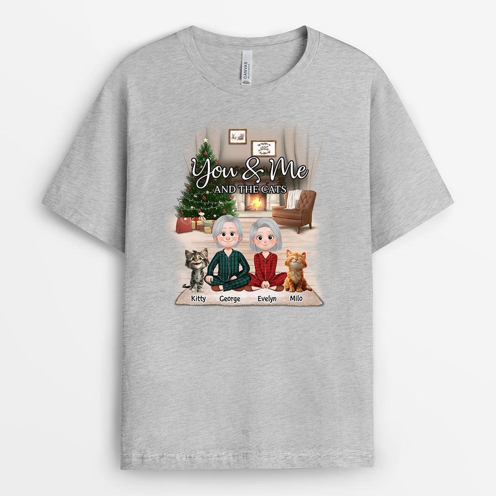 6031AUS2 you me and the cats shirt personalized couples gift for christmas_ 6031AKH5D