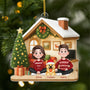 6032OUS1 couple with dog ornament custom acrylic christmas ornaments 6032OTZZC