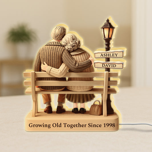 6035LUK1 personalised growing old together since light box for couples 6035ltlng