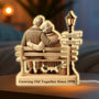 6035LUK2 personalised growing old together since light box for couples 6035ltlng
