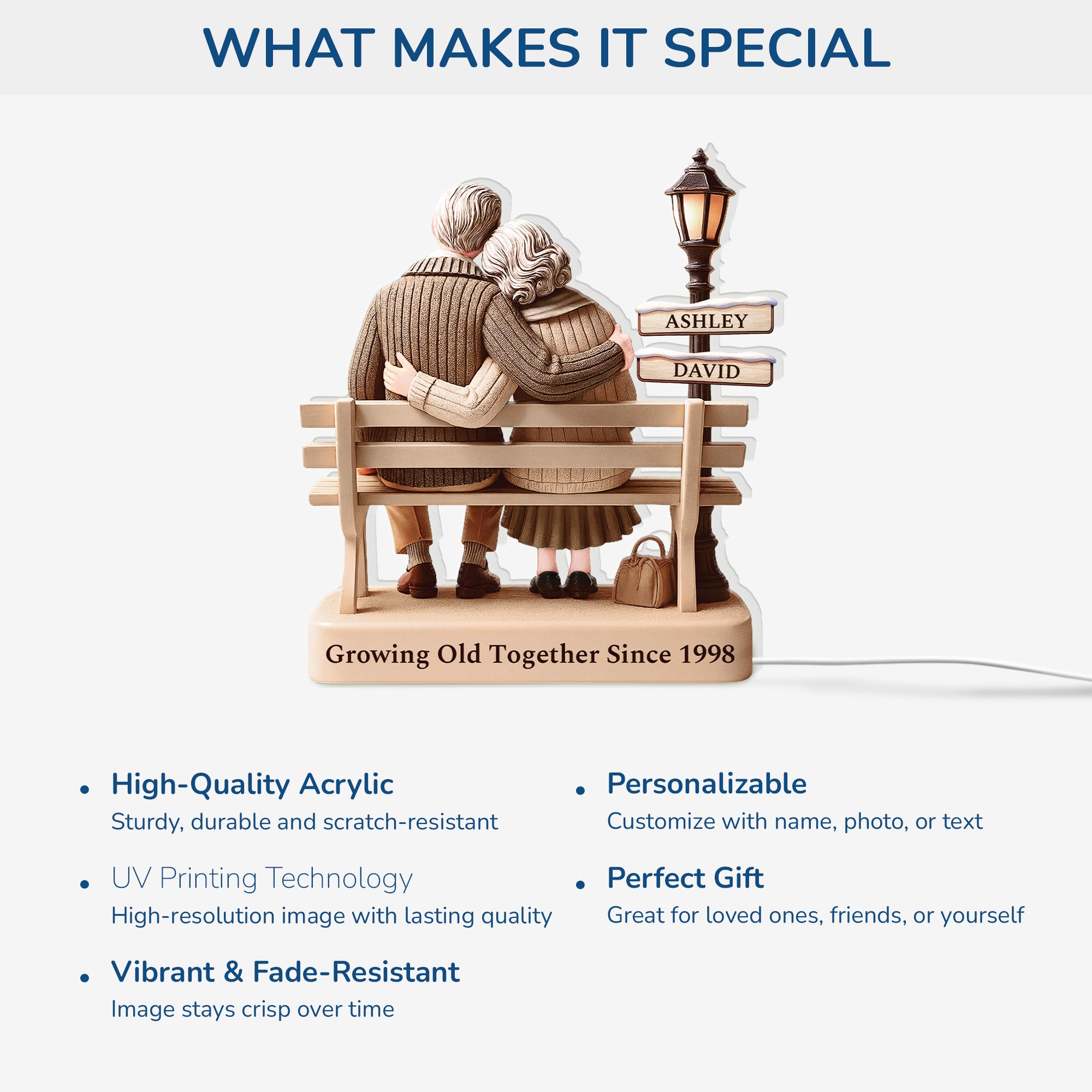 6035LUK4 personalised growing old together since light box for couples 6035ltlng