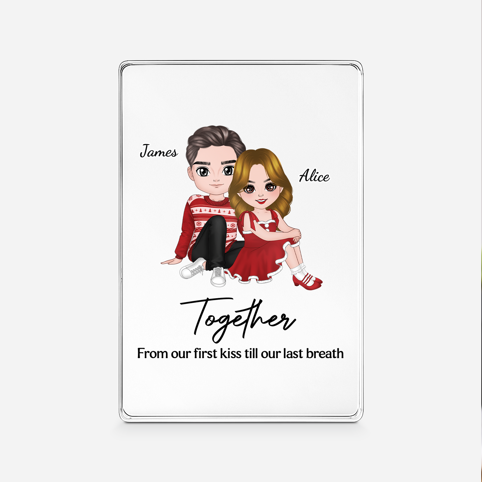 6038RUS1 together rectangle acrylic plaque personalized gifts for couples 6038RTZ5G