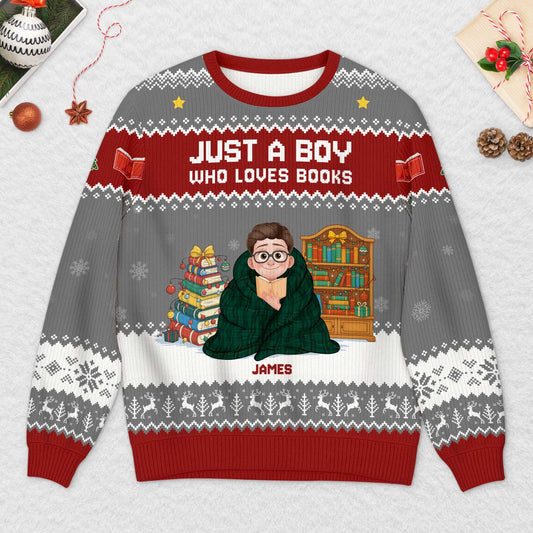 6044WUS2 personalized ugly christmas sweater book lover gifts for her him 6044W6QNA