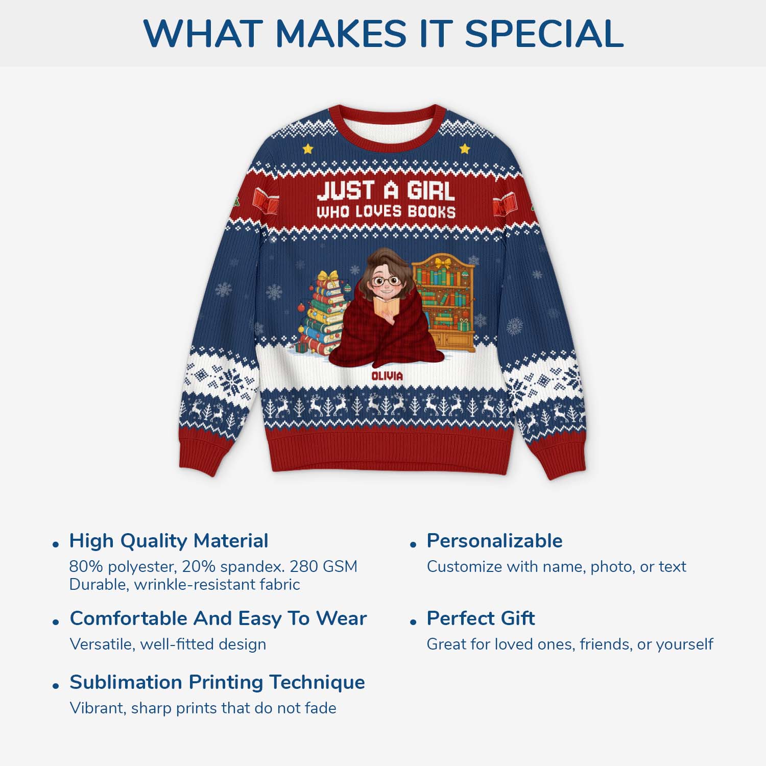 6044WUS5 personalized ugly christmas sweater book lover gifts for her him 6044W6QNA