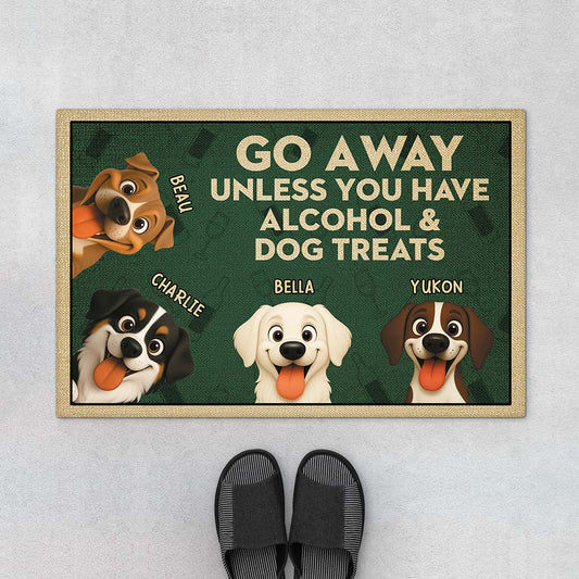6046DUS1 funny go away dog doormat personalized gifts for dog lovers 6046DTT5C