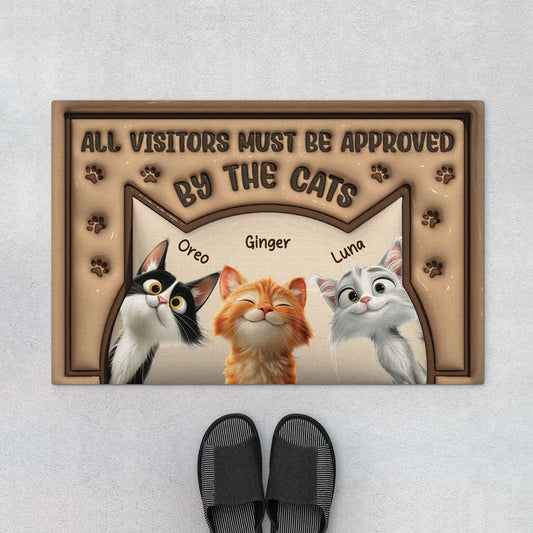 6049DUS1 3d printing effect custom cat doormat all visitors must be approved by the cat 6049D6TAC