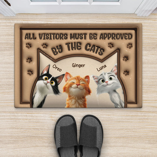 6049DUS2 3d printing effect custom cat doormat all visitors must be approved by the cat 6049D6TAC