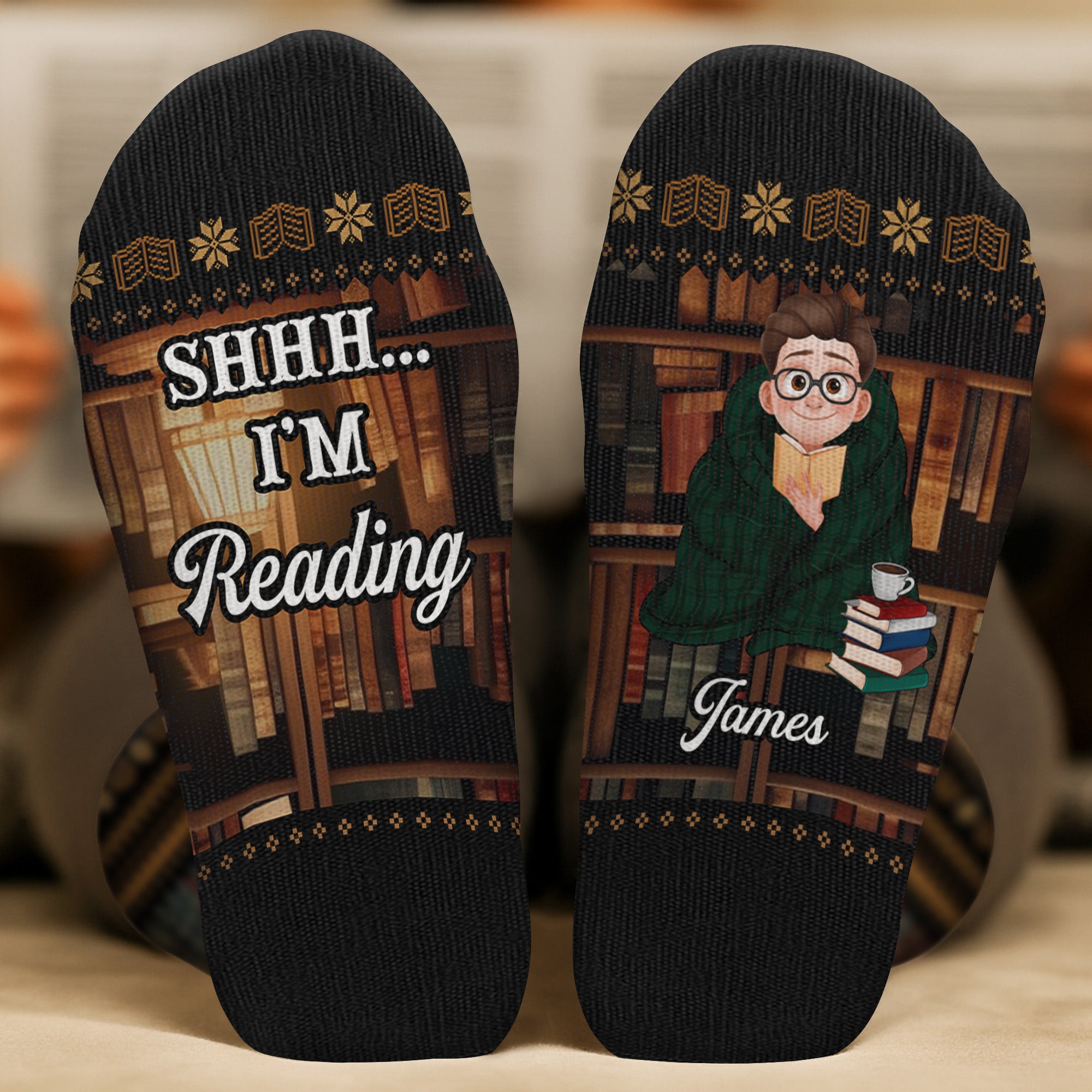 6051JUS2 just a girl who loves books socks personalized book lover gifts 6051JKVTA