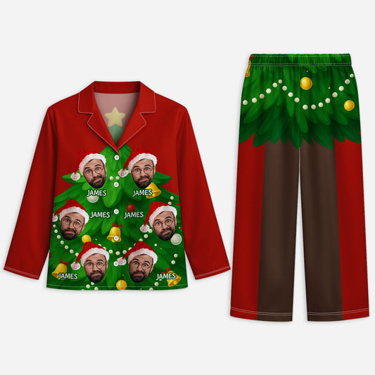 6054VUS1 christmas tree pajamas with faces custom christmas for him her 6054VKHNB