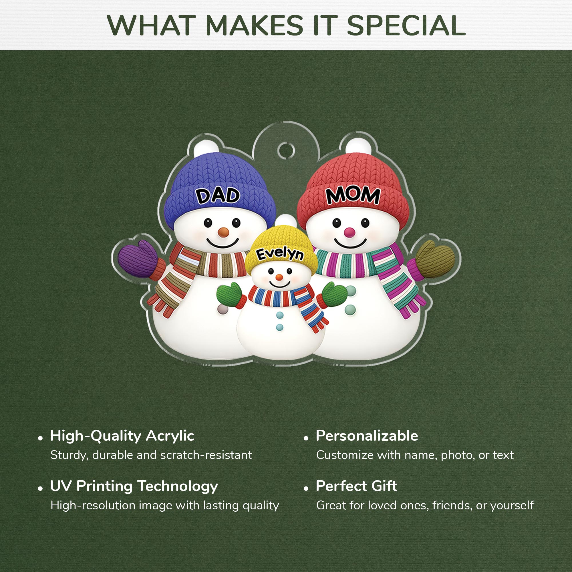6056OUS4 acrylic snowman ornaments custom christmas gifts for family  6056O3QAI