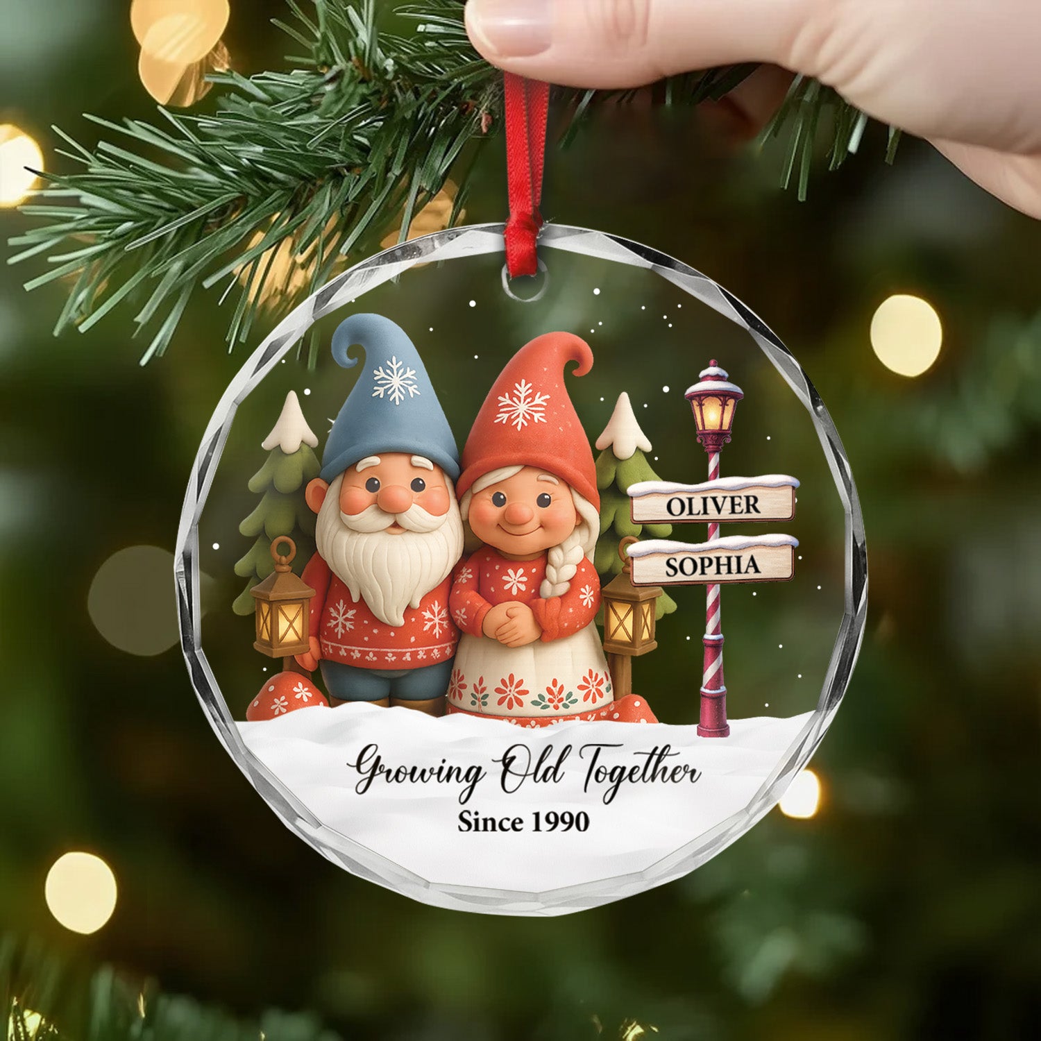 6059OUS2 glass gnome christma_s ornaments custom gifts for couples 6059OKQ5G