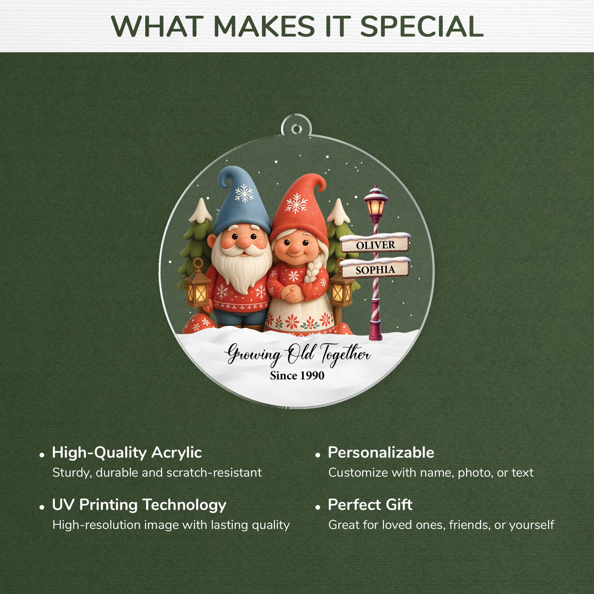 6059OUS4 acrylic gnome christma_s ornaments custom gifts for couples 6059OKQ5G