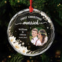 6066OUS1 glass first christmas married ornament_ custom wedding gifts for couples 6066O