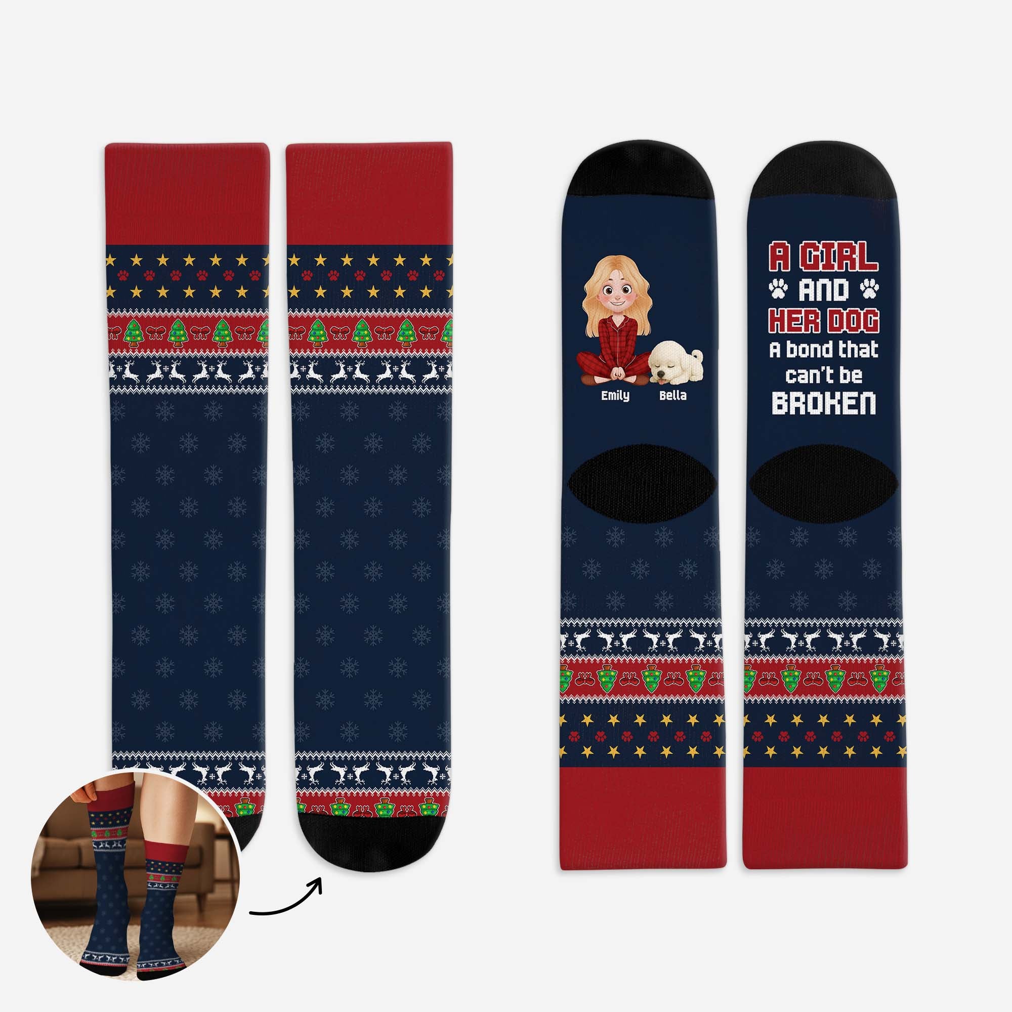 6069JUS1 personalized christmas socks xmas gifts for dog owners 6069JKTMC