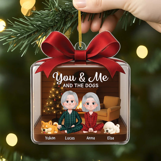 6075OUS2 personalized acrylic christmas ornaments you me and the dogs 6075O6MTC