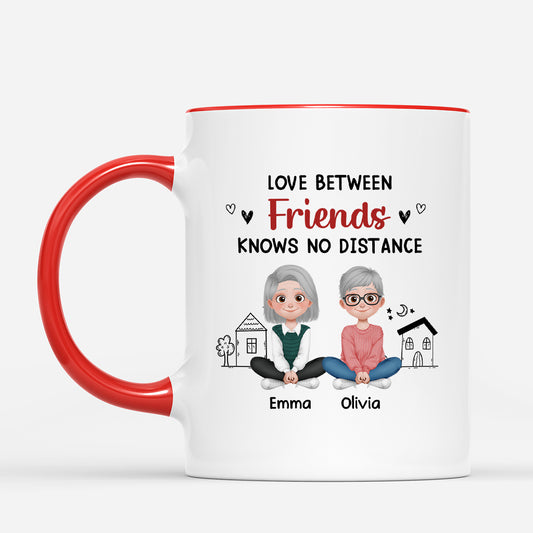6089MUS2 love between friends knows no distance mug custom gifts for friends 6089M3TMF