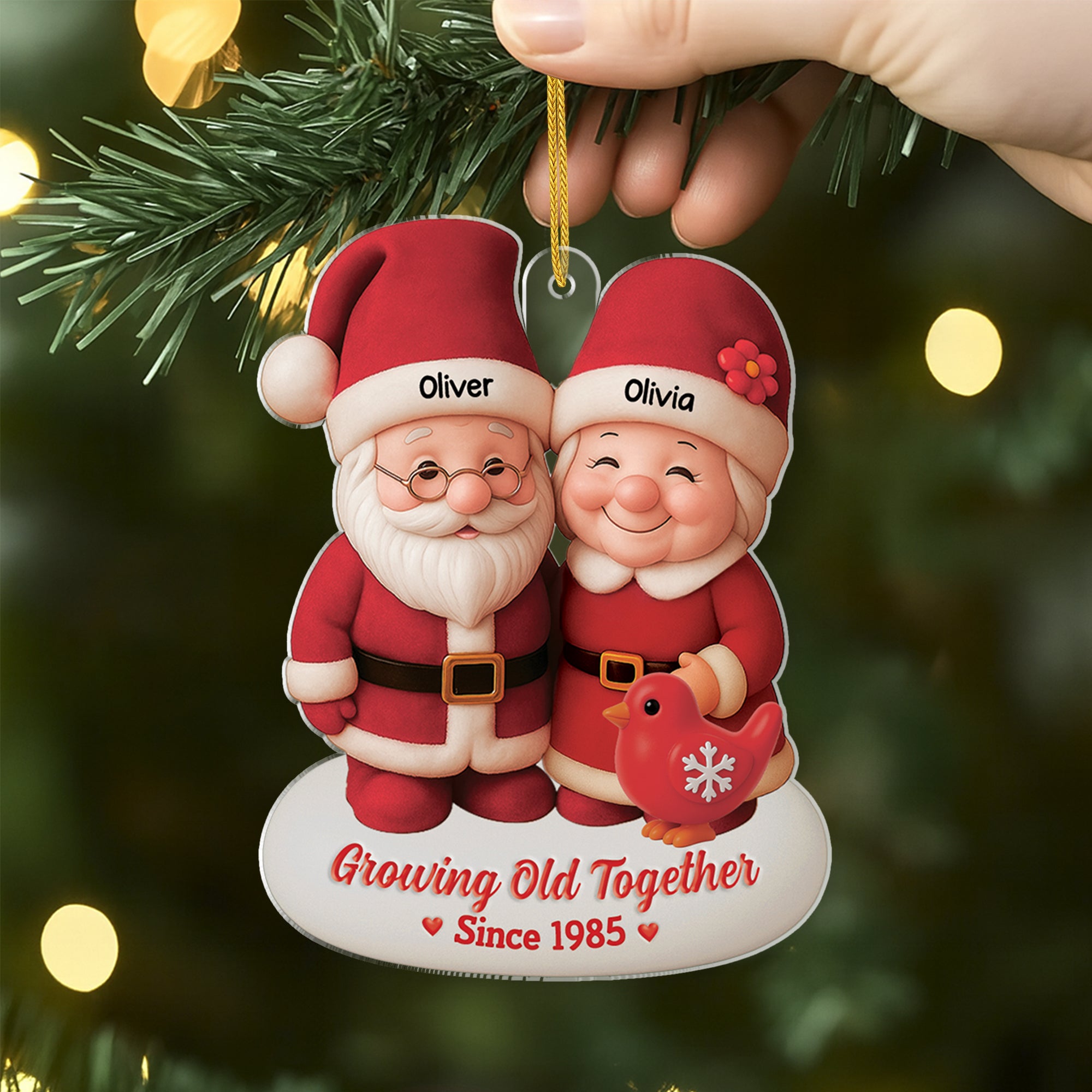 6093OUS2 3d printing effect growing old together since ornament acrylic custom couple xmas gifts_ 6093OKMCG