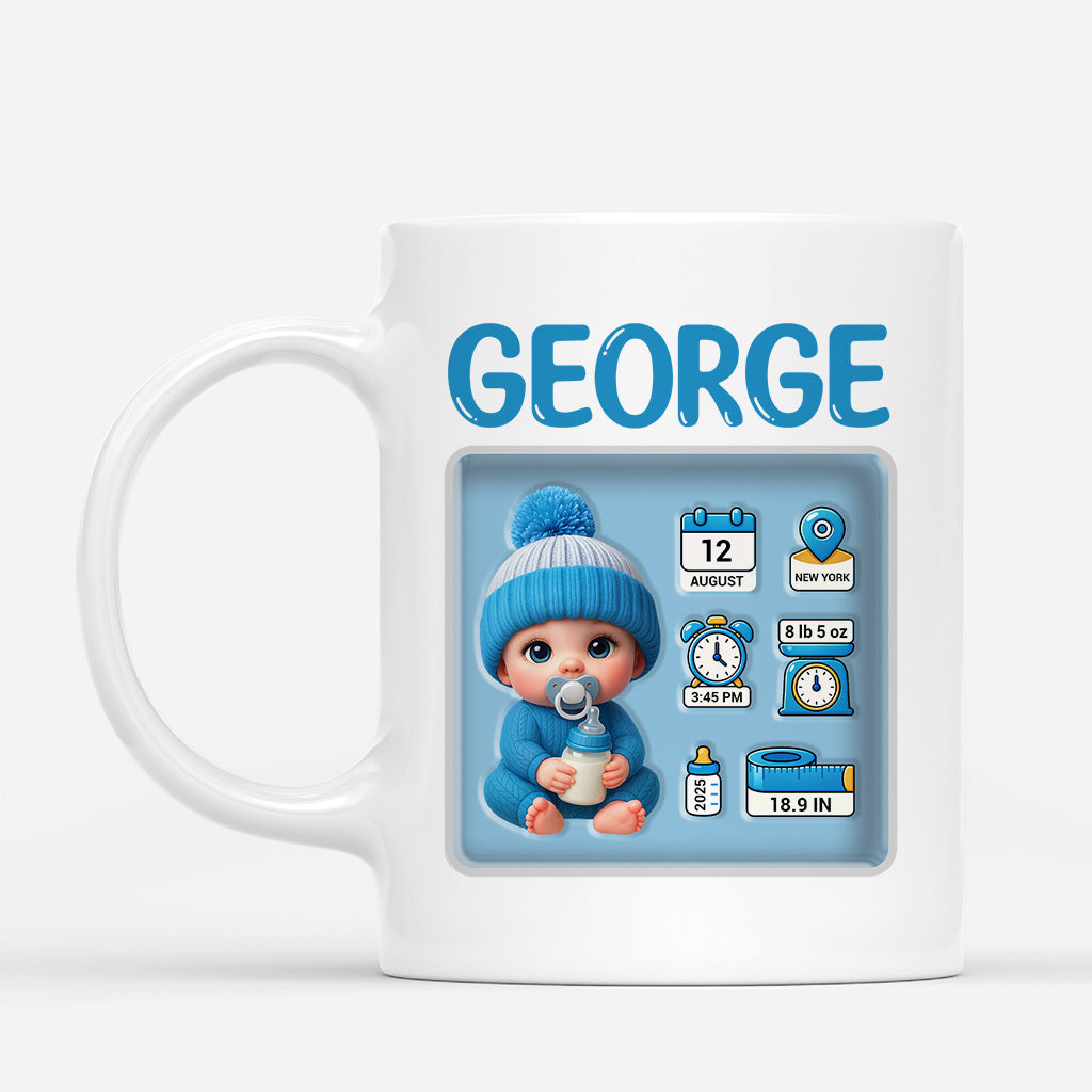 6094MUS1 personalized newborn baby gifts baby birth announcement mug 6094M8QTK