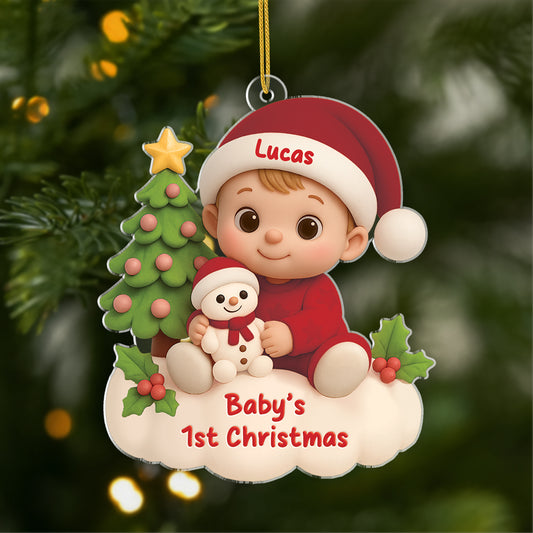 6096OUS1 3d printing effect custom acrylic ornaments babys 1st christmas presents 6096OKQNK