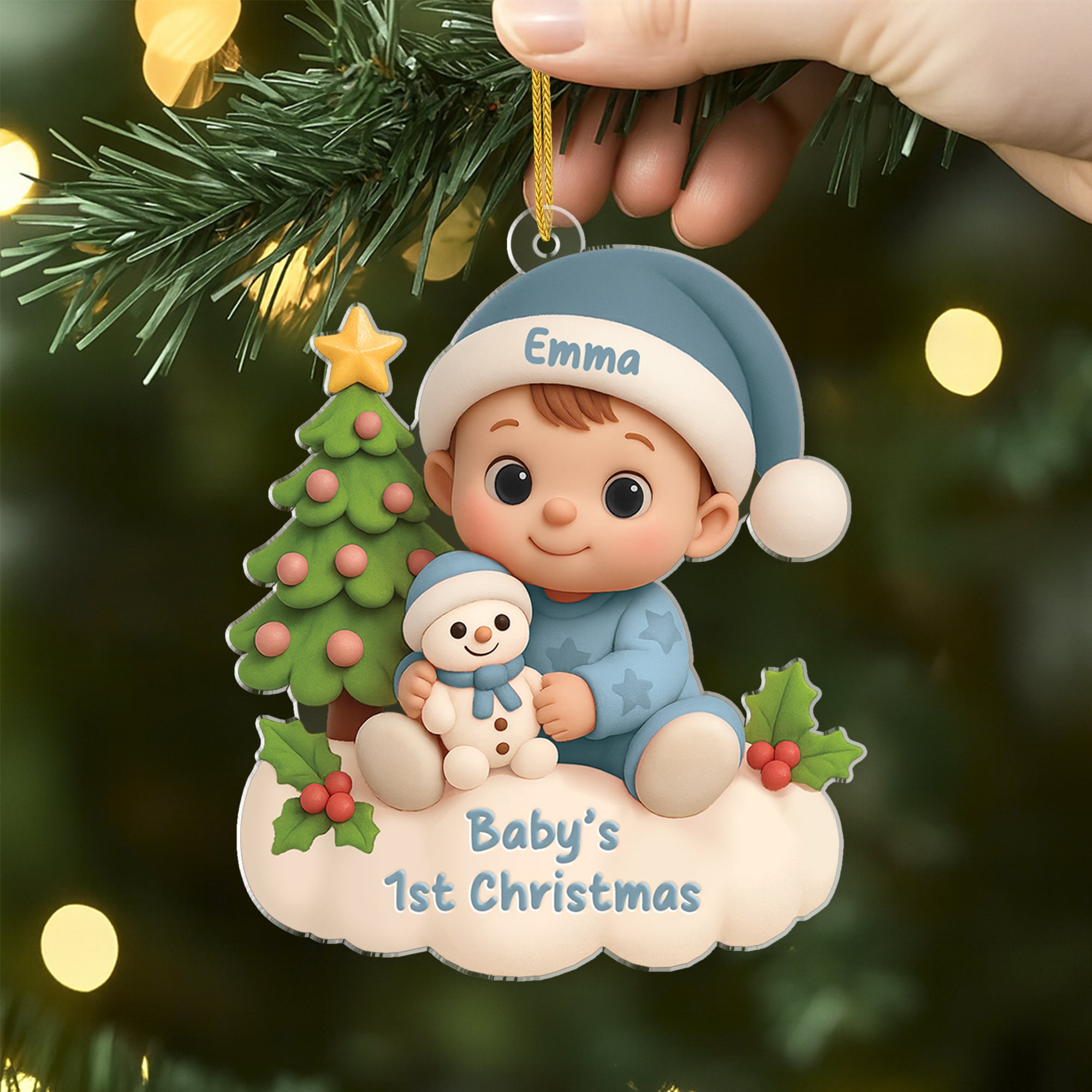 6096OUS2 3d printing effect custom acrylic ornaments babys 1st christmas presents 6096OKQNK