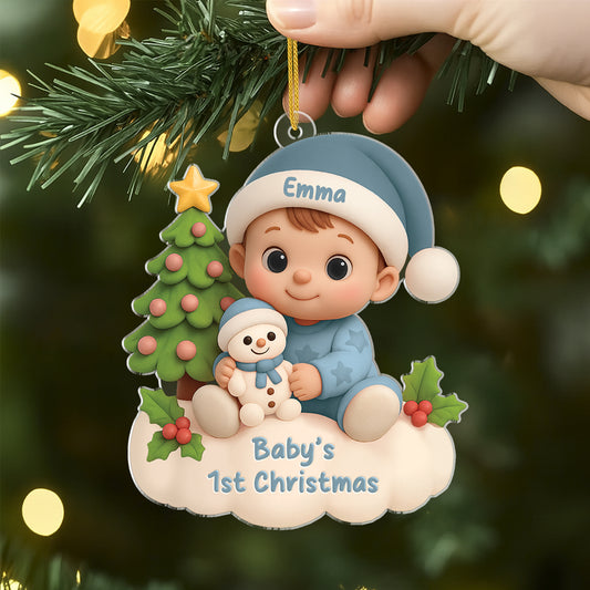 6096OUS2 3d printing effect custom acrylic ornaments babys 1st christmas presents 6096OKQNK