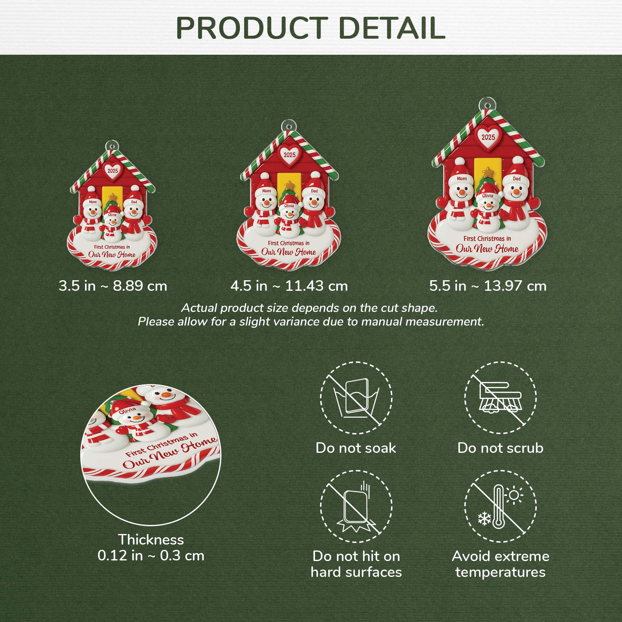 6099OUS3 3d printing effect acrylic first christmas ornament custom family gifts 6099OKVNI