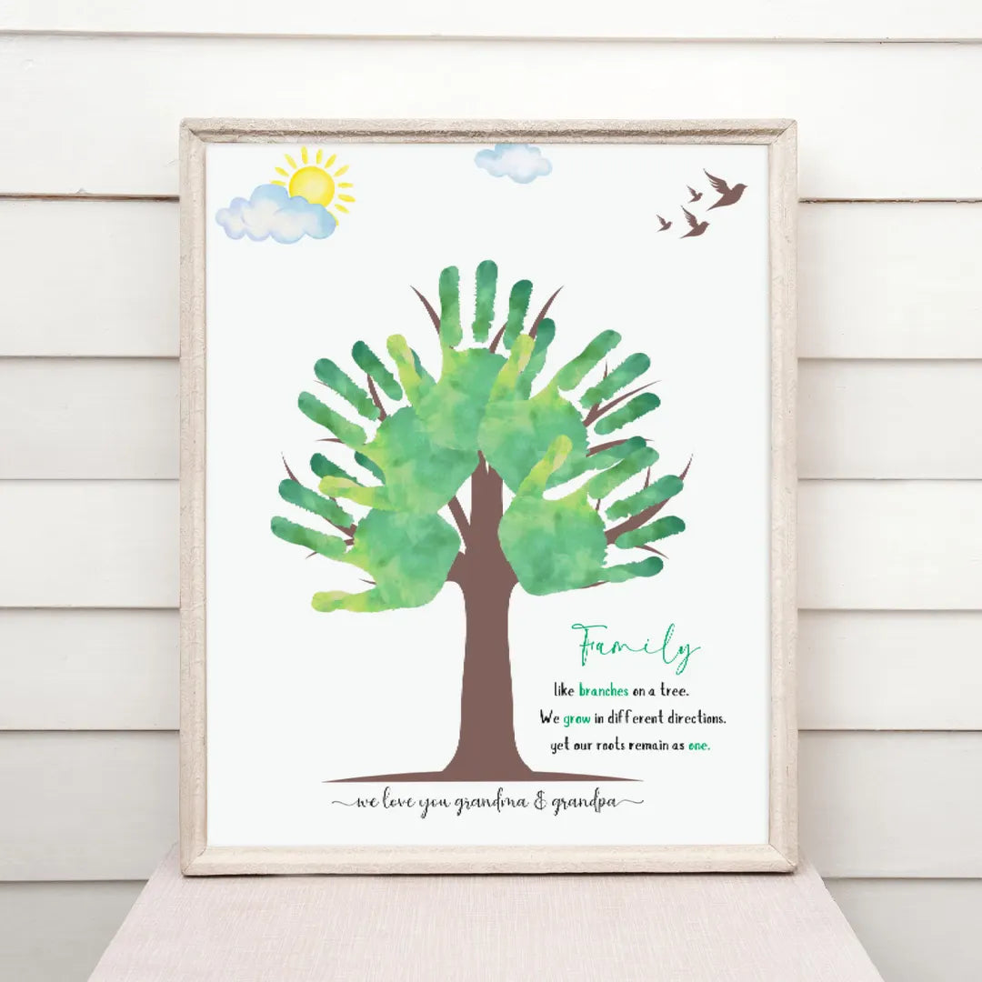 Hand-Painted Family Tree Artwork as 60th Wedding Anniversary Gifts for Parents