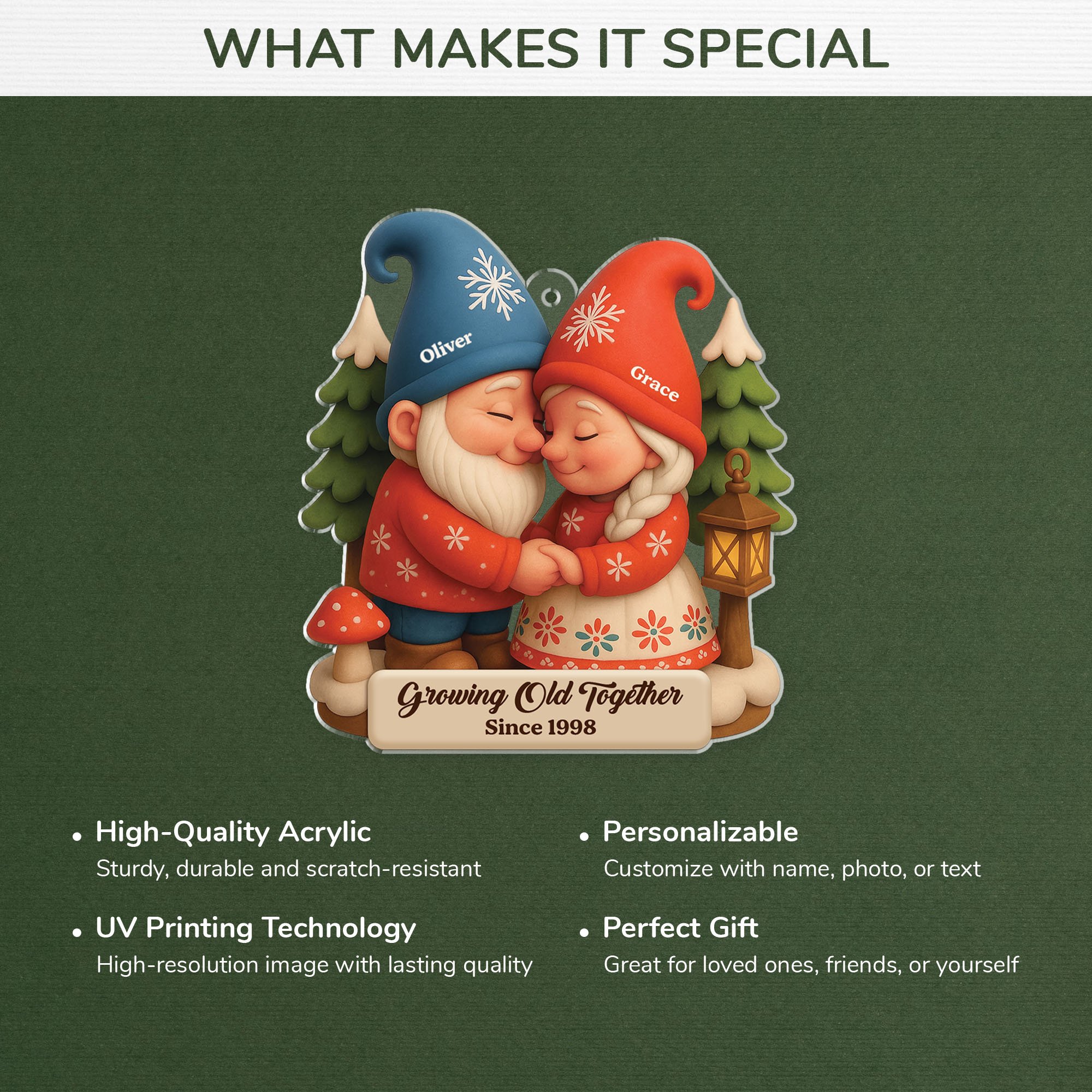 6102OUS4 3d printing effect acrylic christmas gnome ornament custom couple gifts 6102o8v5g
