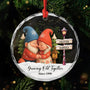 6104OUS1 glass christmas gnome ornament personalized gift for couples 6104o8v5g