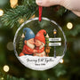 6104OUS2 glass christmas gnome ornament personalized gift for couples 6104o8v5g