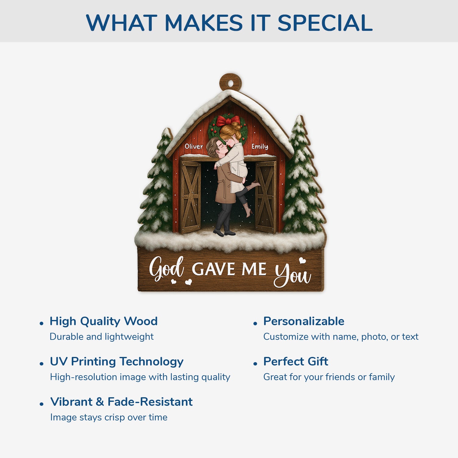 6105OUS4 3d printing effect 1 layered wooden xmas ornaments custom gifts for couples 6105OKQMG