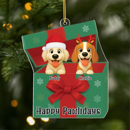 6106OUS1 3d printing effect dog christmas ornaments acrylic custom dog gifts 6106OKTNC