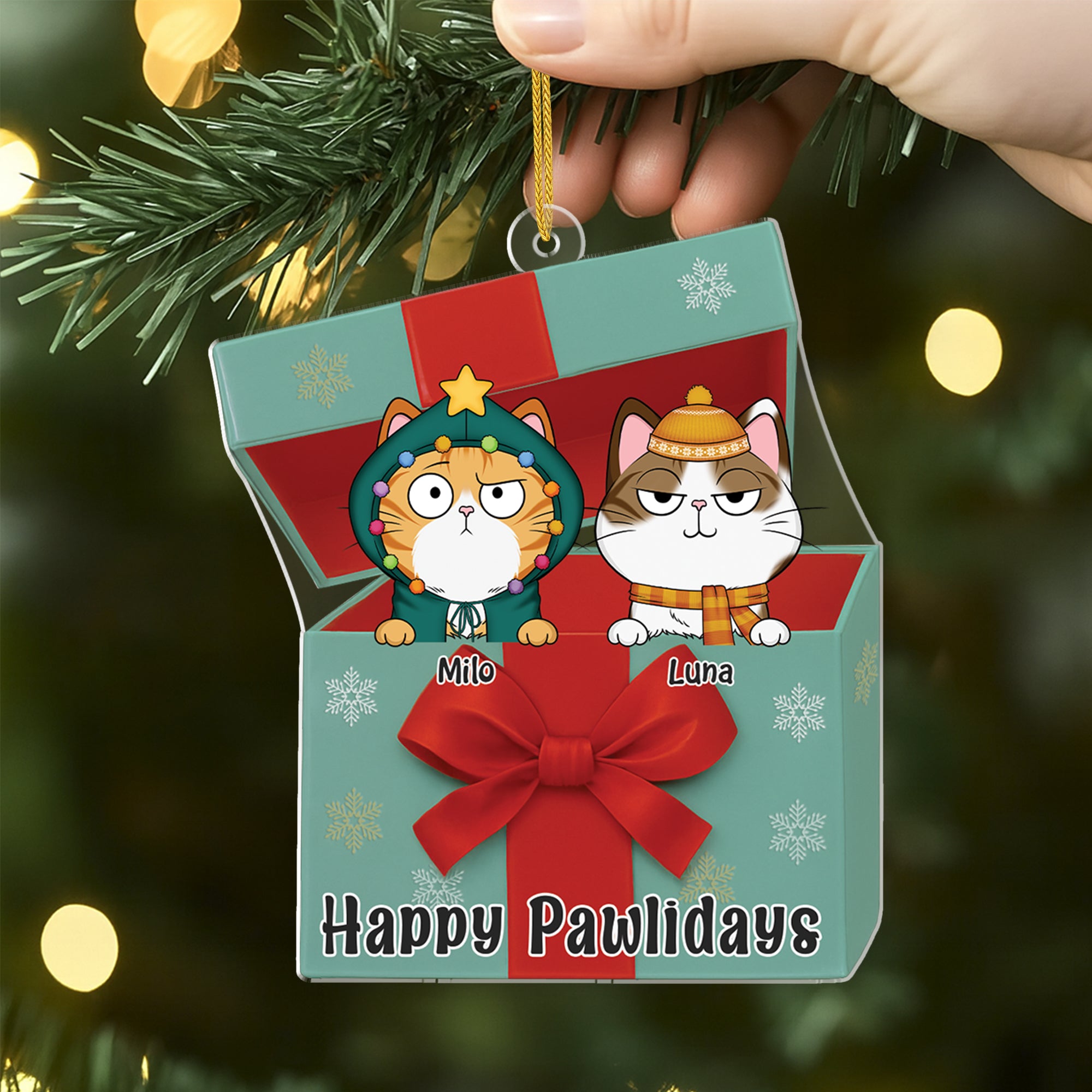 6106OUS2 3d printing effect cat christmas ornaments acrylic custom cat gifts 6106OKTND