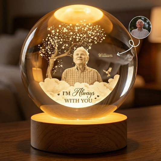6116LUS3 photo crystal ball lamp personalized memorial gifts for loss of dad 6116L8LAB