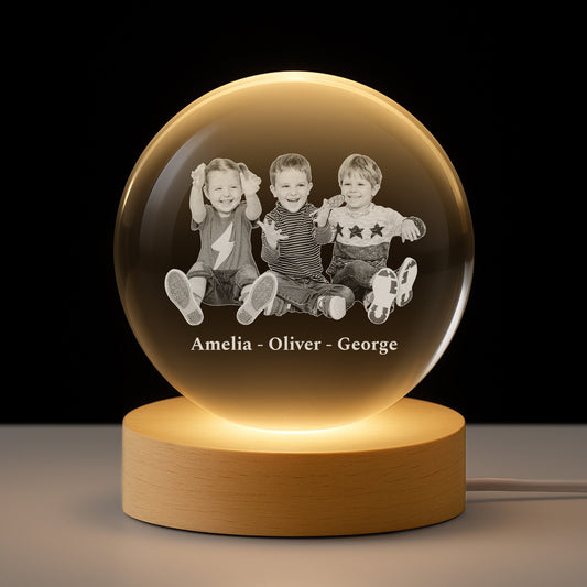 6117LUS1 crystal ball lamp with kids photo personalized family gift 6117L8QTK