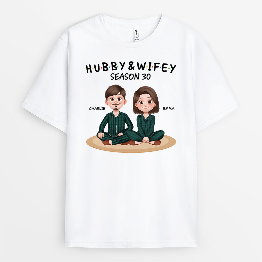 6120AUS1 hubby and wifey shirts_ personalized gifts for married couples 6120ATACG