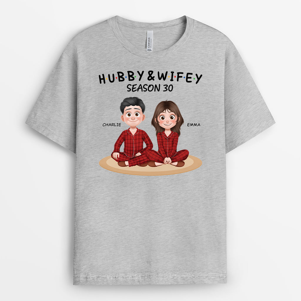 6120AUS2 hubby and wifey shirts_ personalized gifts for married couples 6120ATACG