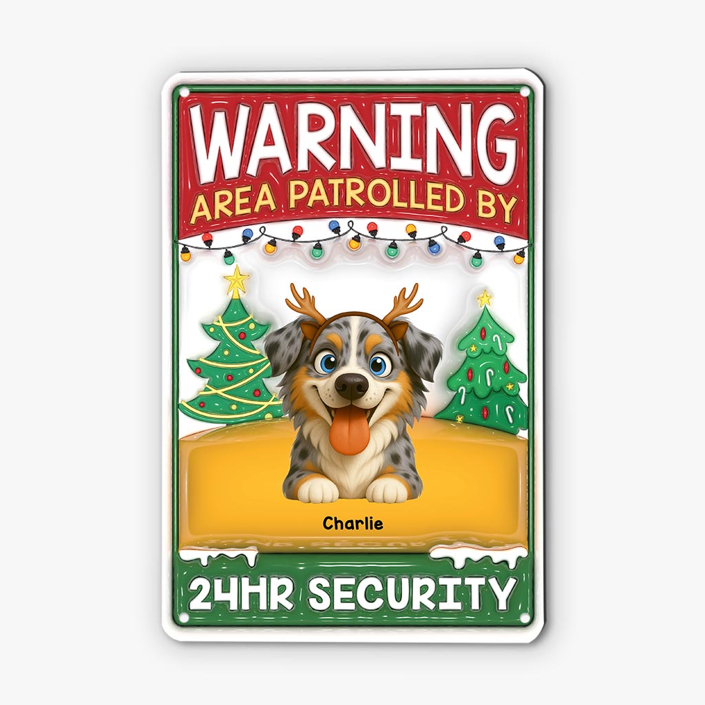 6121EUS2 3d printing effect custom metal warning signs xmas gifts for dog lovers 6121ETYAC