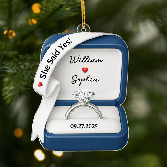 6123OUS1 acrylic engagement christmas ornament_ custom wedding gifts for couple 6123O8TAG