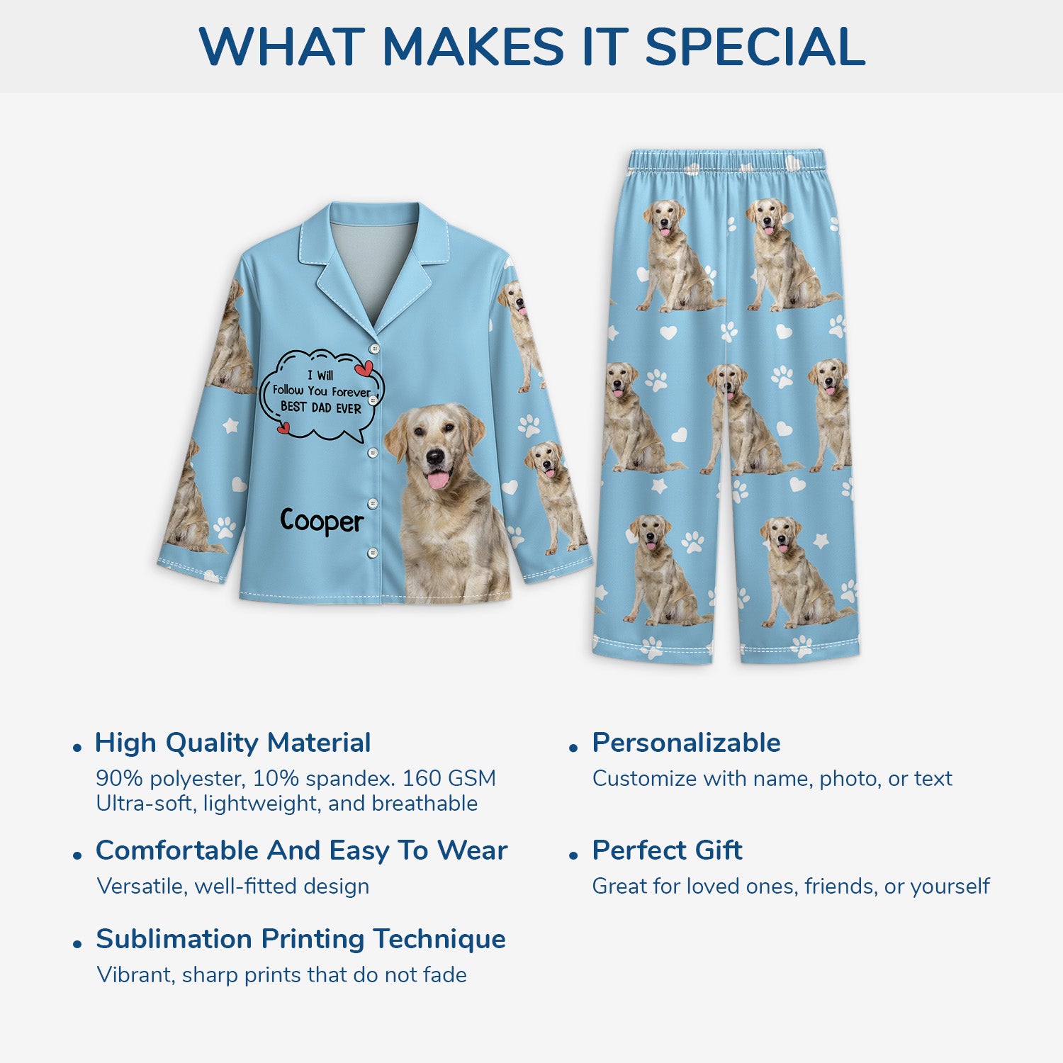 6128VUS5 personalized pajamas with dog picture gifts for dog lovers 6128VTTTC